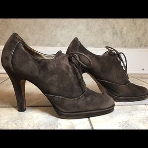 SUEDE BOOTIES by Joan & David. SEXY lace ups